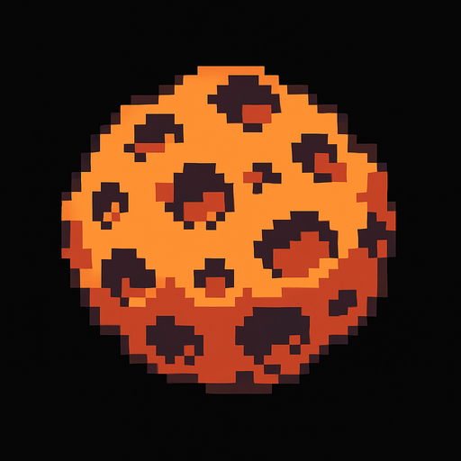 8bit asteroid.
In-Game asset.  2d.  High contrast.  No shadows