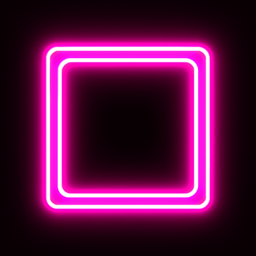 Neon square.
In-Game asset.  2d.  High contrast.  No shadows