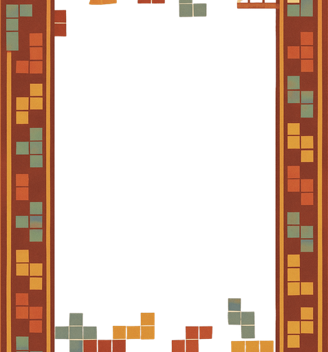 Can you please make it more retro and decorate something in the borders between the thick and thin line that ressembles tetris game?