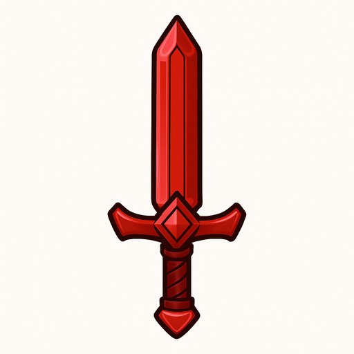 red sword.
In-Game asset.  2d.  High contrast.  No shadows