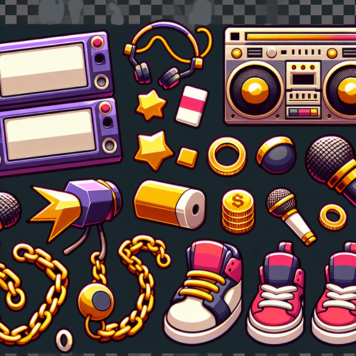 Hiphop free fire bundle.
Single Game Texture. In-Game asset. 2d. Blank background. High contrast. No shadows.