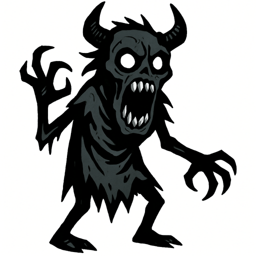 Personaje aterrador.
In-Game asset.  2d.  High contrast.  No shadows
