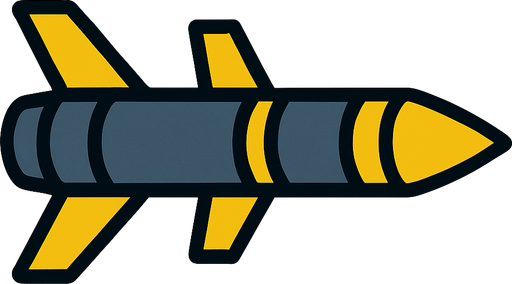 Strait anti air missile.
In-Game asset.  2d.  High contrast.  No shadows