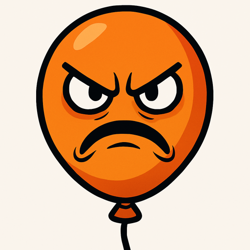 globo con cara enojada.
In-Game asset.  2d.  High contrast.  No shadows
