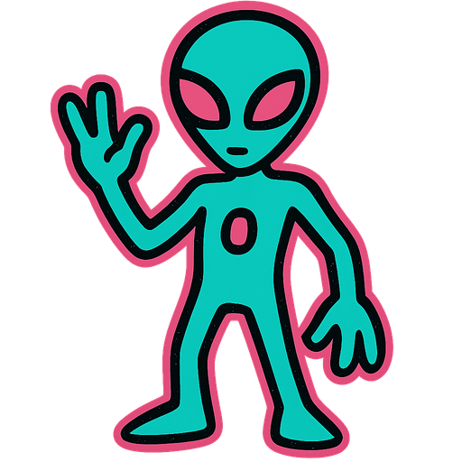 alien.
In-Game asset.  2d.  High contrast.  No shadows