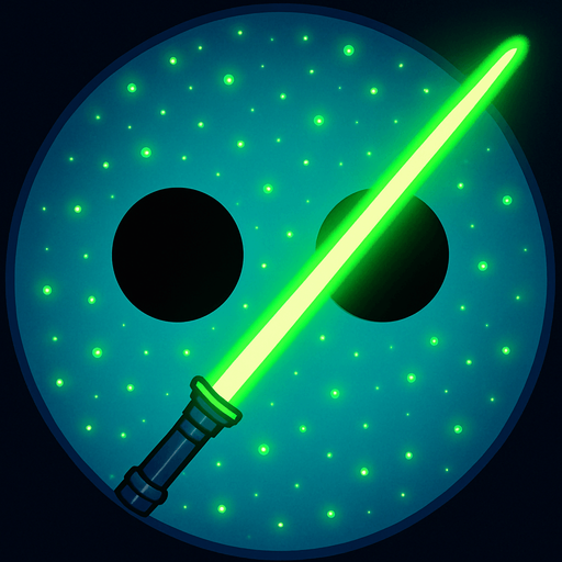 eline parlak yeşil bir kılıç ekle