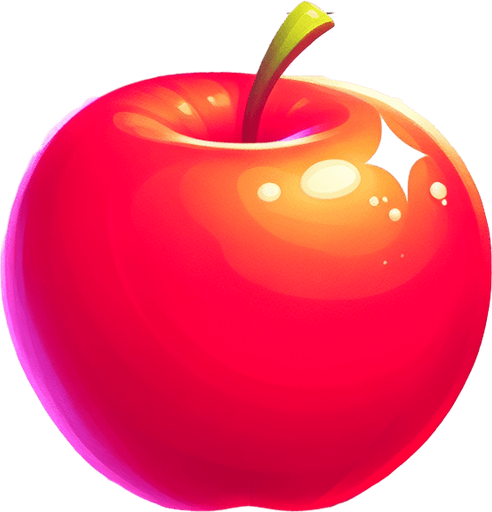 Apple.
Single Game Texture. In-Game asset. 2d. Blank background. High contrast. No shadows.