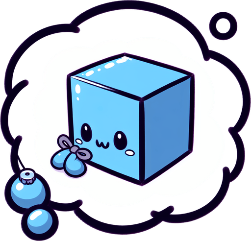 Perfectly square blue Christmas decoration. Cartoon. Cute art style