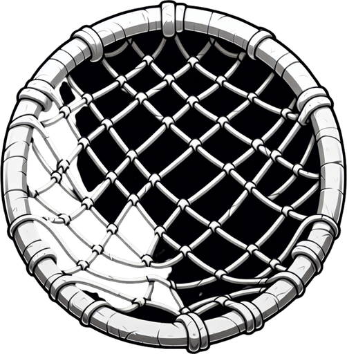 catching net.
Single Game Texture. In-Game asset. 2d. Blank background. High contrast. No shadows.