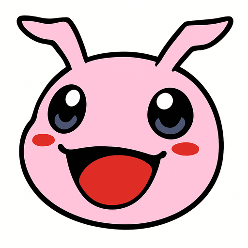 Cara Koromon feliz.
In-Game asset.  2d.  High contrast.  No shadows