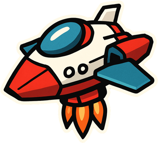 uzay gemisi.
In-Game asset.  2d.  High contrast.  No shadows