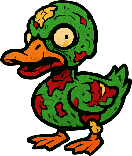 zombie duck.
In-Game asset.  2d.  High contrast.  No shadows