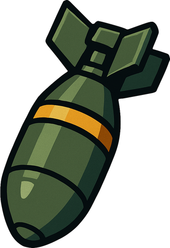 uçak bombası resmi.
In-Game asset.  2d.  High contrast.  No shadows