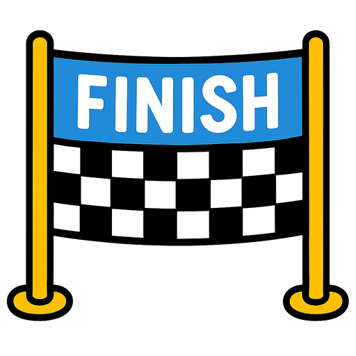 finish line.
In-Game asset.  2d.  High contrast.  No shadows