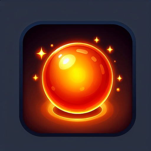 create a round bright orange energy orb.
Single Game Texture. In-Game asset. 2d. Blank background. High contrast. No shadows.