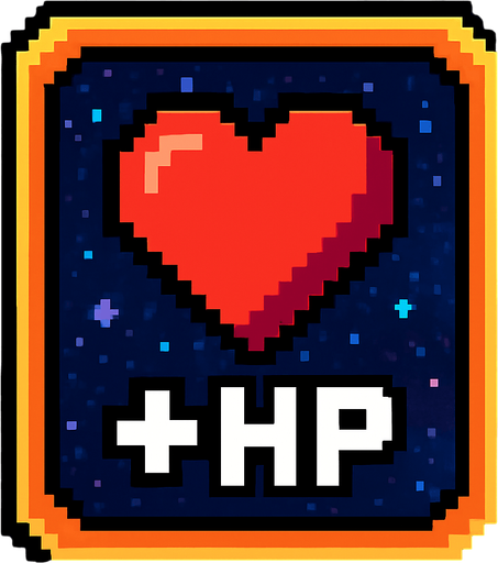 Карта усиления дающие + хп пиксельная космическая.
In-Game asset.  2d.  High contrast.  No shadows