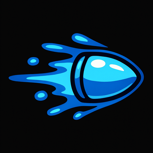 water bullet.
In-Game asset.  2d.  High contrast.  No shadows