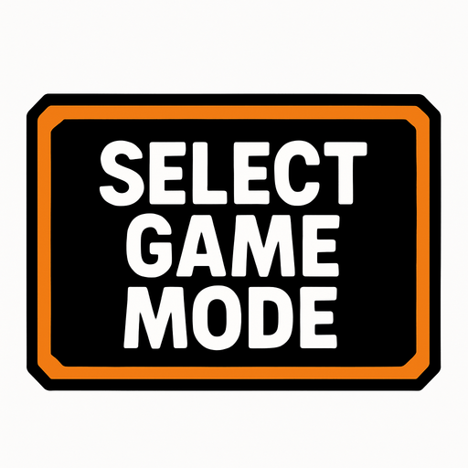 Select game mode button.
In-Game asset.  2d.  High contrast.  No shadows