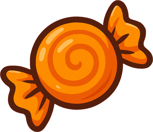 Turuncu şeker.
In-Game asset.  2d.  High contrast.  No shadows