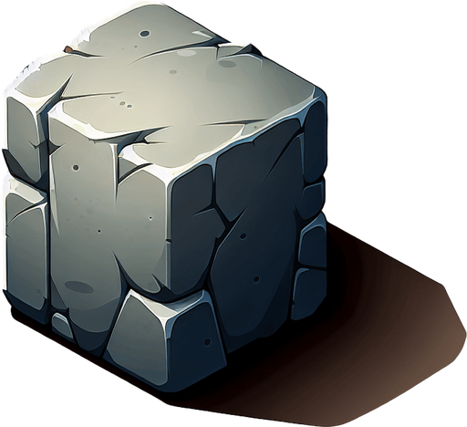 A stone from top view (2d).
Single Game Texture. In-Game asset. 2d. Blank background. High contrast. No shadows.