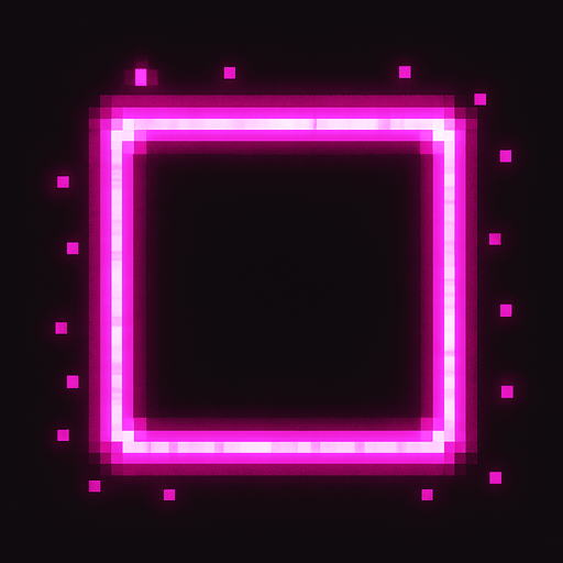 Pink Neon Pixel Barrier.
In-Game asset.  2d.  High contrast.  No shadows. Pixel