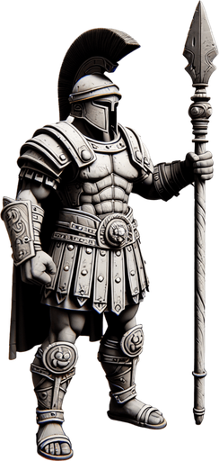 player gladiator MG.
Single Game Texture.  In-Game asset.  2d.  Blank background.  High contrast.  No shadows