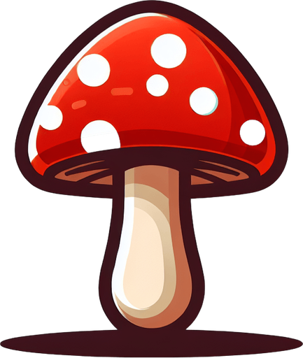 mario mantarı.
Single Game Texture.  In-Game asset.  2d.  Blank background.  High contrast.  No shadows