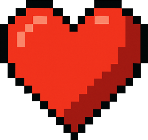 pixel art 2d heart.
In-Game asset.  2d.  High contrast.  No shadows