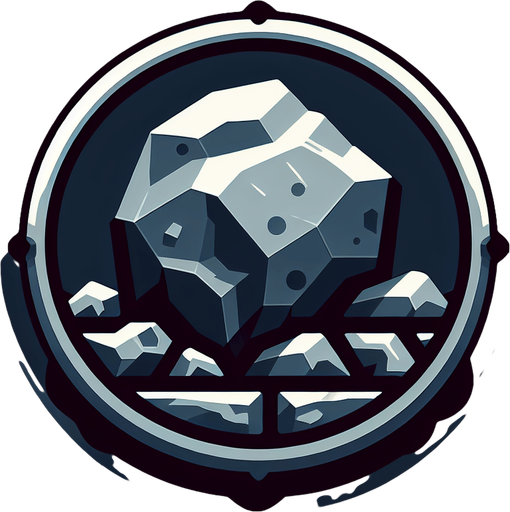 rock.
Single Game Texture.  In-Game asset.  2d.  Blank background.  High contrast.  No shadows