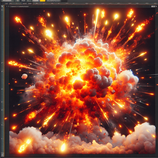 explosion.
Single Game Texture. In-Game asset. 2d. Blank background. High contrast. No shadows.