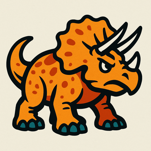 Triceratops.
In-Game asset.  2d.  High contrast.  No shadows
