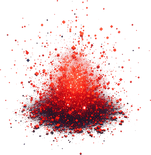 Красные маленькие искры.
Single Game Texture. In-Game asset. 2d. Blank background. High contrast. No shadows.