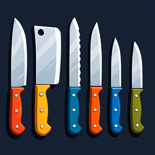 Pack of different knives.
In-Game asset.  High contrast.  No shadows. 3D