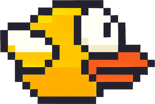 flappy bird.
In-Game asset.  2d.  High contrast.  No shadows