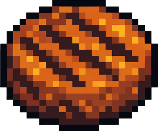 pixel art burger paty.
In-Game asset.  2d.  High contrast.  No shadows