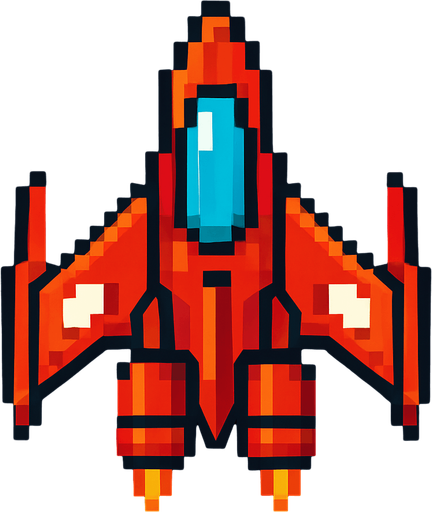 space shooter oyununda ki uzay gemisinin aynısı.
In-Game asset.  2d.  High contrast.  No shadows