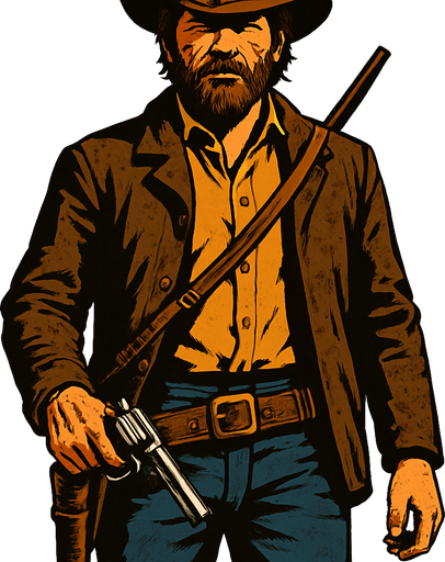 Make me a Player for RDR2.
In-Game asset.  2d.  High contrast.  No shadows