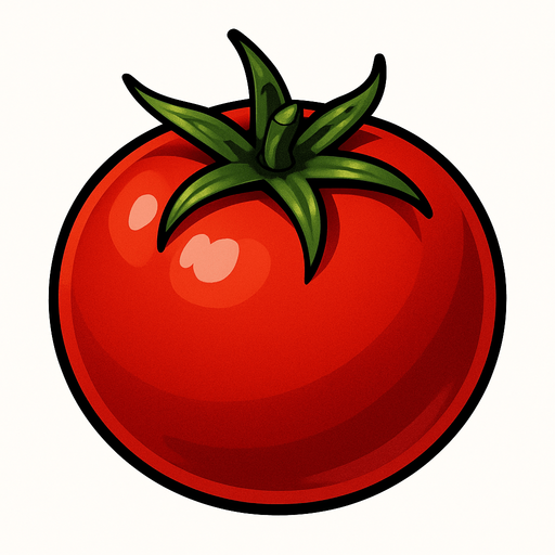 Tomato,.
In-Game asset.  2d.  High contrast.  No shadows. Realistic