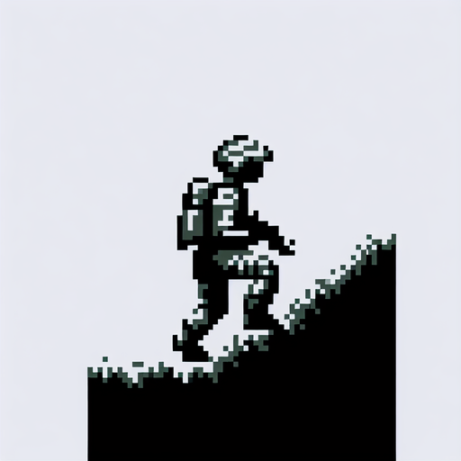 A single soldat walking downard in a 16 bit style Single Game Texture. In-Game asset. 2d. Blank background. High contrast. No shadows.