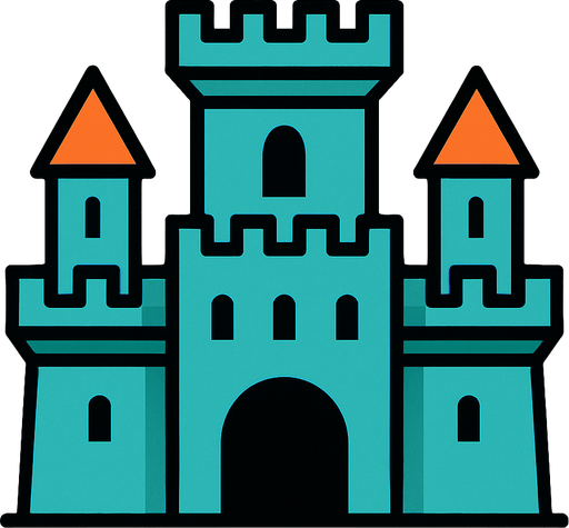 castle.
In-Game asset.  2d.  High contrast.  No shadows