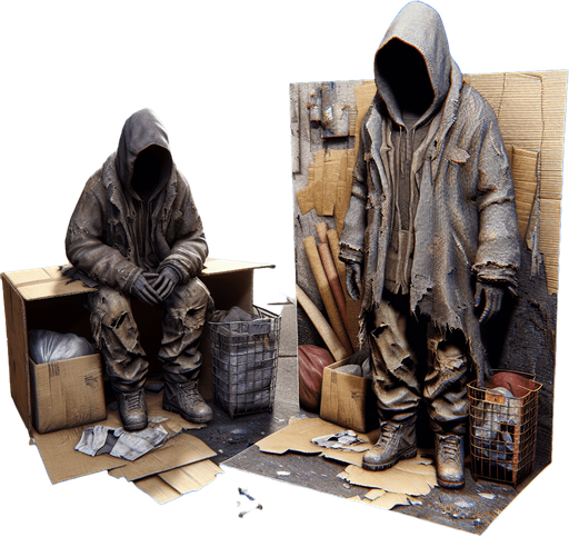 БОМЖ.
Single Game Texture. In-Game asset. БОМЖ