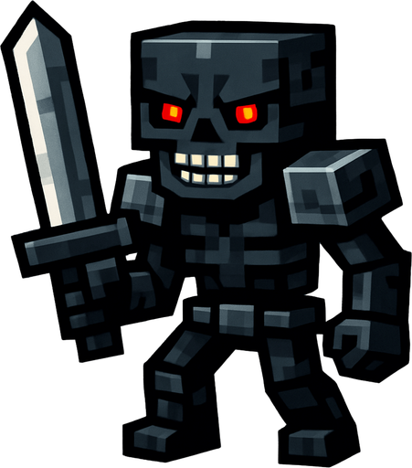 kara savaşçı bir wither iskelet çok korkunç gözükür ama iyi biridir.
In-Game asset.  2d.  High contrast.  No shadows