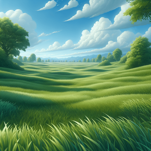 beautiful green field with a lot of grass and a bit of sky on top.
Single Game Texture. In-Game asset. 2d. Blank background. High contrast. No shadows.