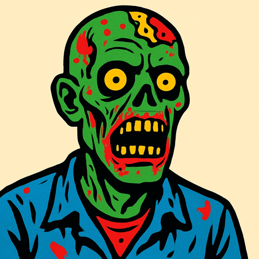 zombie.
2d.  High contrast.  No shadows