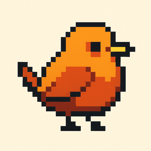 pixel art bird.
In-Game asset.  2d.  High contrast.  No shadows