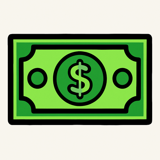 Money Bill.
In-Game asset.  2d.  High contrast.  No shadows