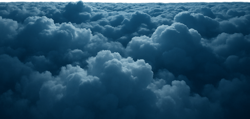 above the clouds by a bright night, no visible moon
Photorealistic