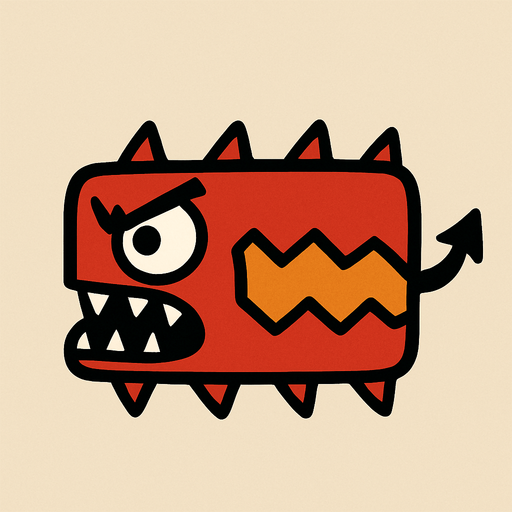 Bana yatay dikdörtgen şeklinde bir düşman çiz.
In-Game asset.  2d.  High contrast.  No shadows