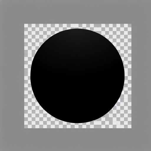 A perfect black circle centered on a transparent background, high resolution, with sharp edges and a clean design. The circle is evenly proportioned and fully opaque.