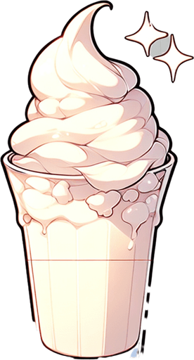whipped milk foam, creamy fluff, anime, 
Single Game Texture. In-Game asset. 2d. Blank background. High contrast. No shadows.